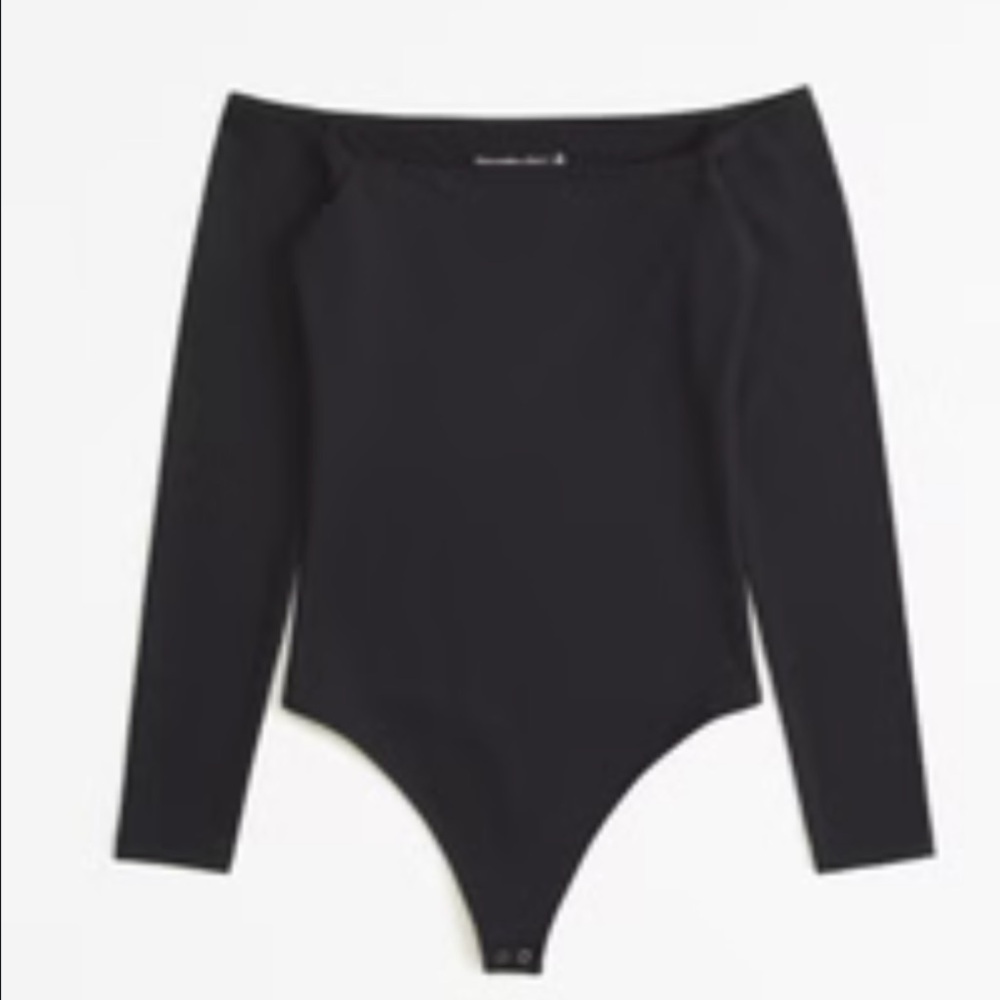 Abercrombie Long-Sleeve Slinky Jersey Off-The-Shoulder Bodysuit